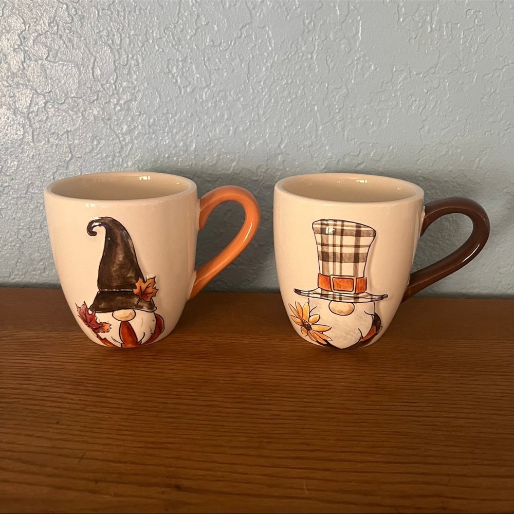 2 Ceramic Gnome Mugs